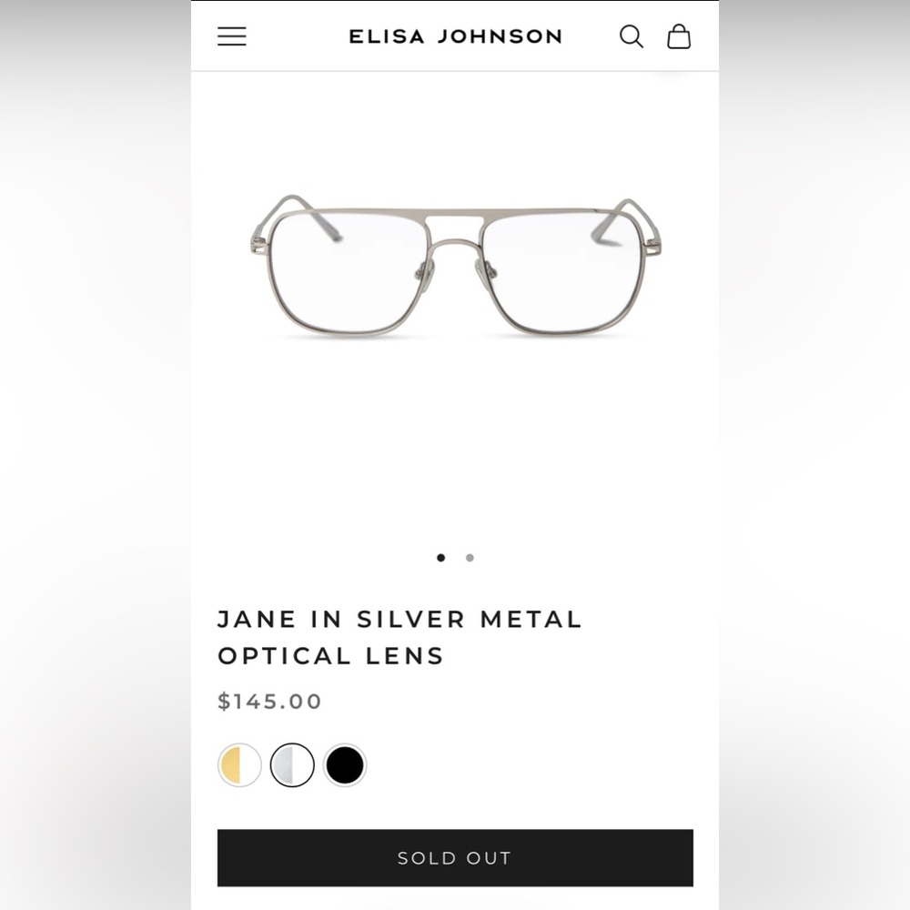 Elisa Johnson Jane Glasses (Silver Metal)